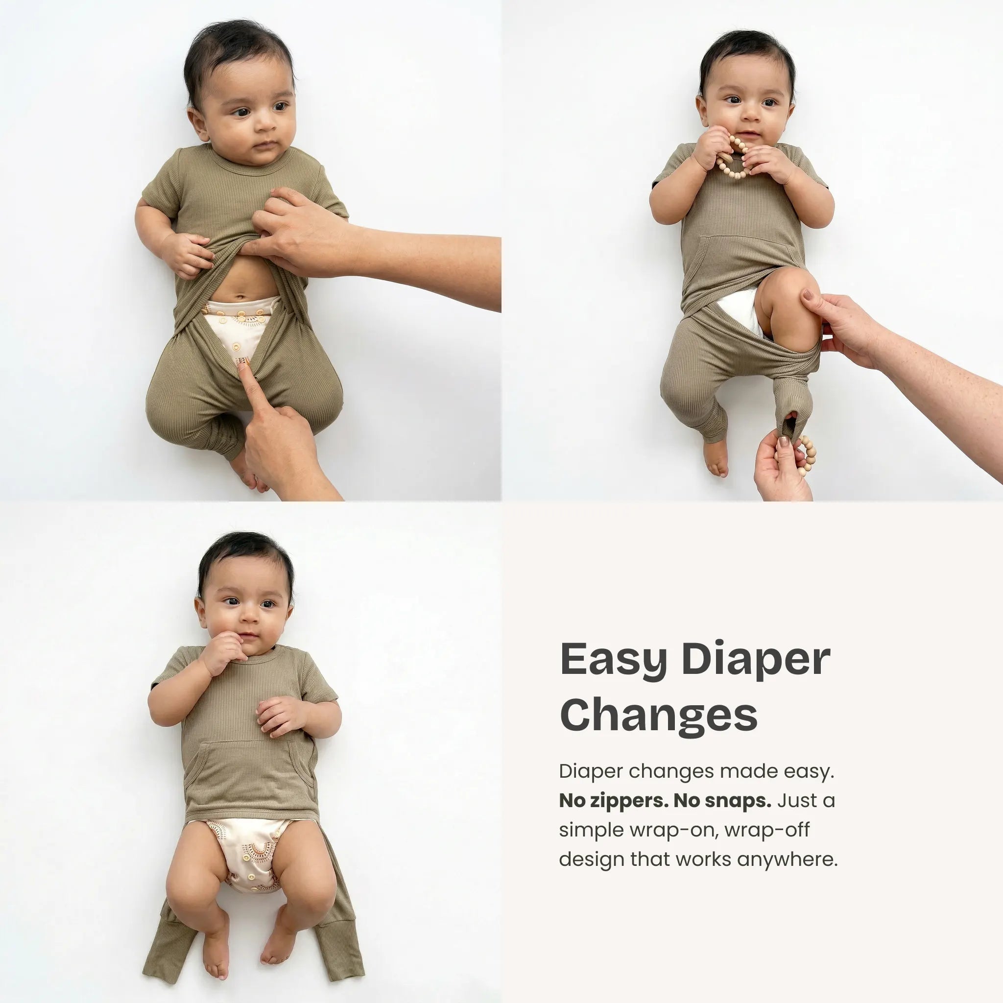 Easy Romper Cinnamon - Pack of 3