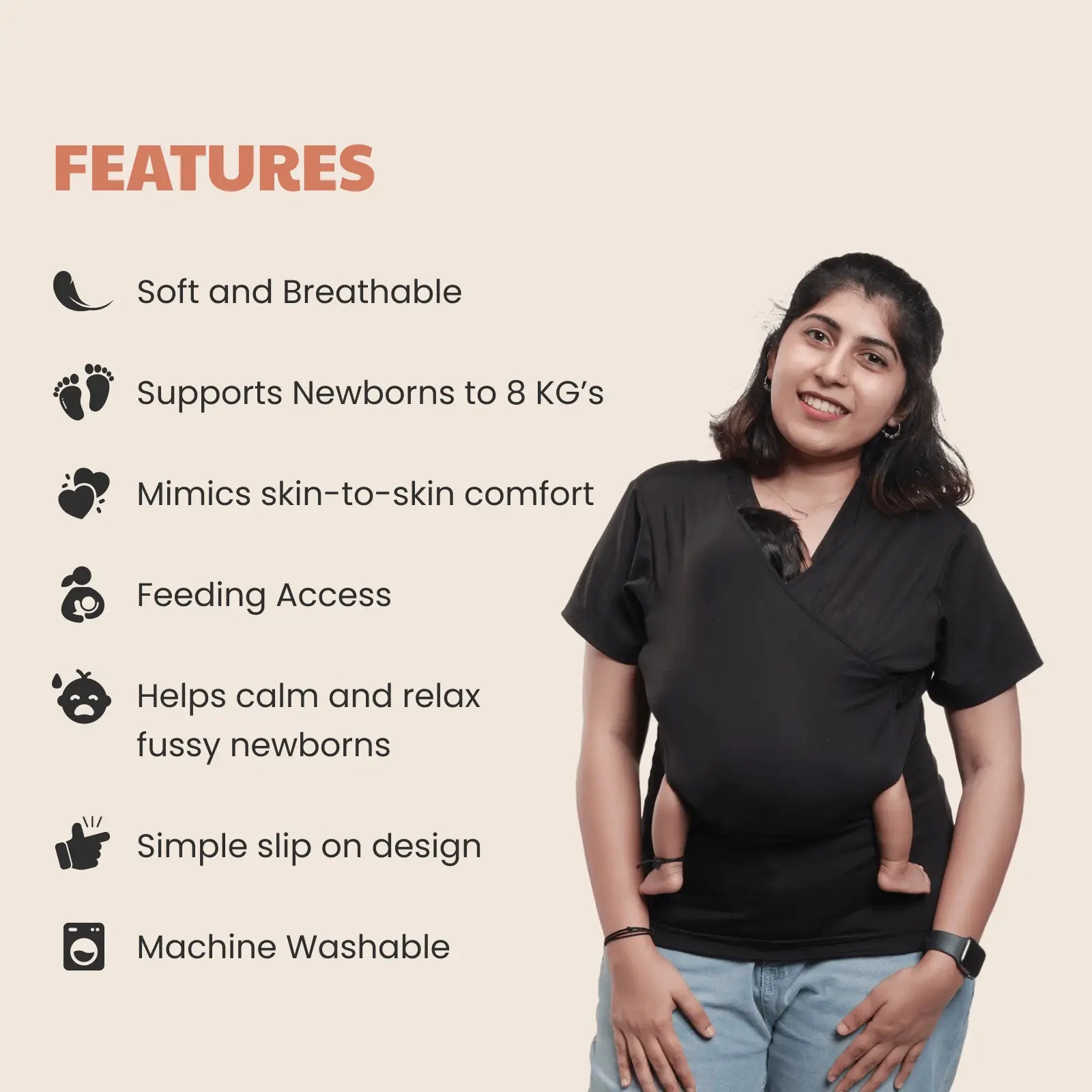 Snugs - Women's Everyday T-Shirt Carrier - Child Carrier